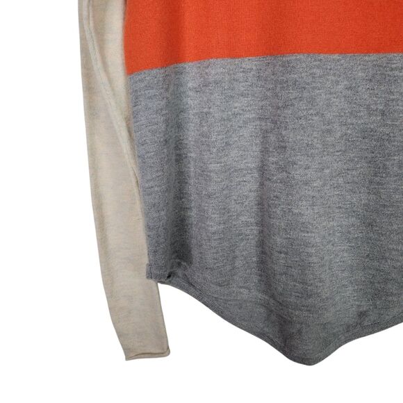 SMARTWOOL Sweater Womens Small Gray Orange Cream Shadow Pine Crew Sweater‎ Cabin - Picture 4 of 9